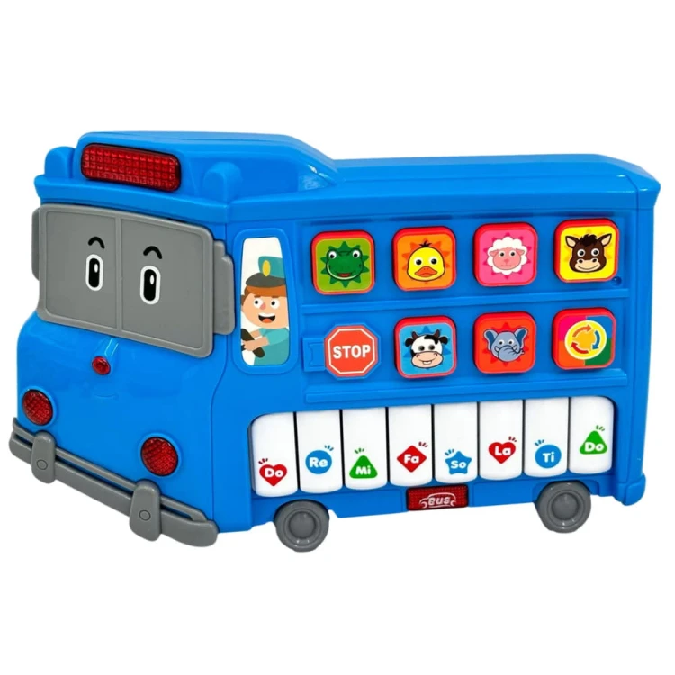 Pianinko Elektryczne Edukacyjne Dla Malucha Autobus Niebieski