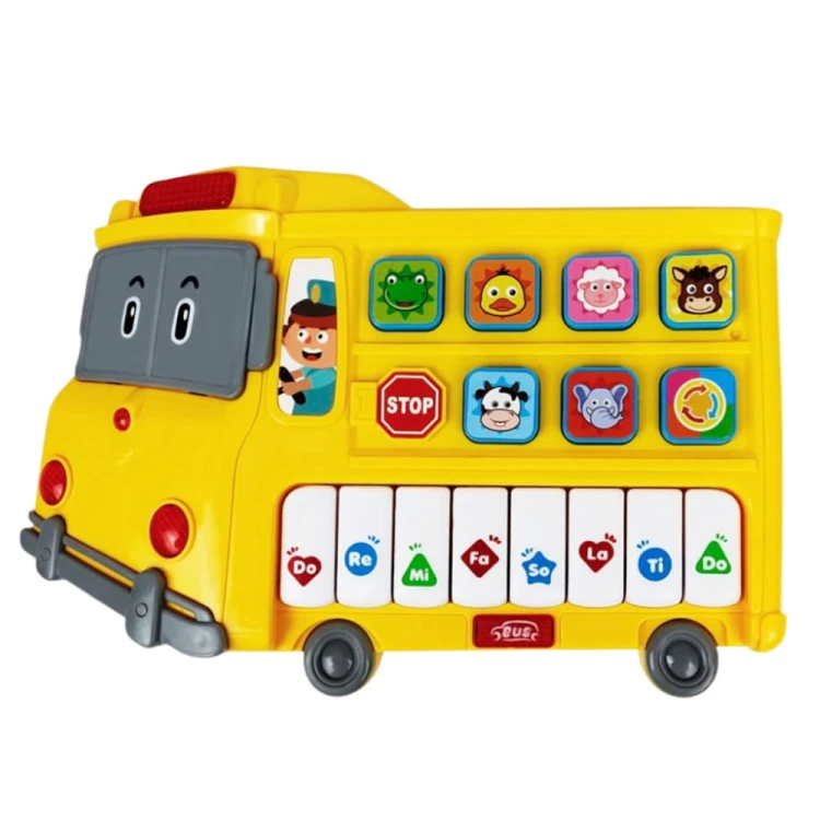 Pianinko Elektryczne Edukacyjne Dla Malucha Autobus Żółty
