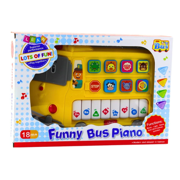 Pianinko Elektryczne Edukacyjne Dla Malucha Autobus Żółty