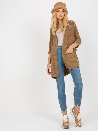 Kardigan-LO-SW-LK-3002.98P-ciemny bezowy