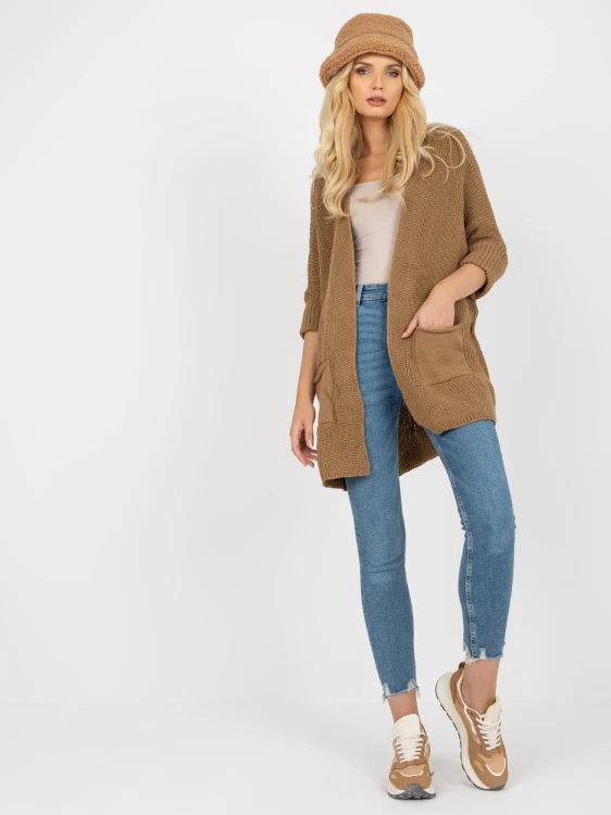 Kardigan-LO-SW-LK-3002.98P-ciemny bezowy