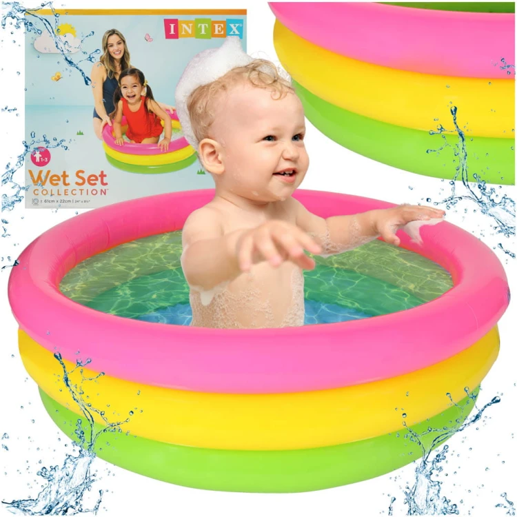 INTEX 57107 Basen ogrodowy dmuchany dla dzieci tęczowy