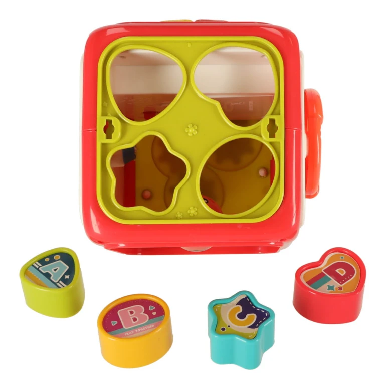 Sorter układanka kostka sensoryczna klocki edukacyjne Montessori 6w1