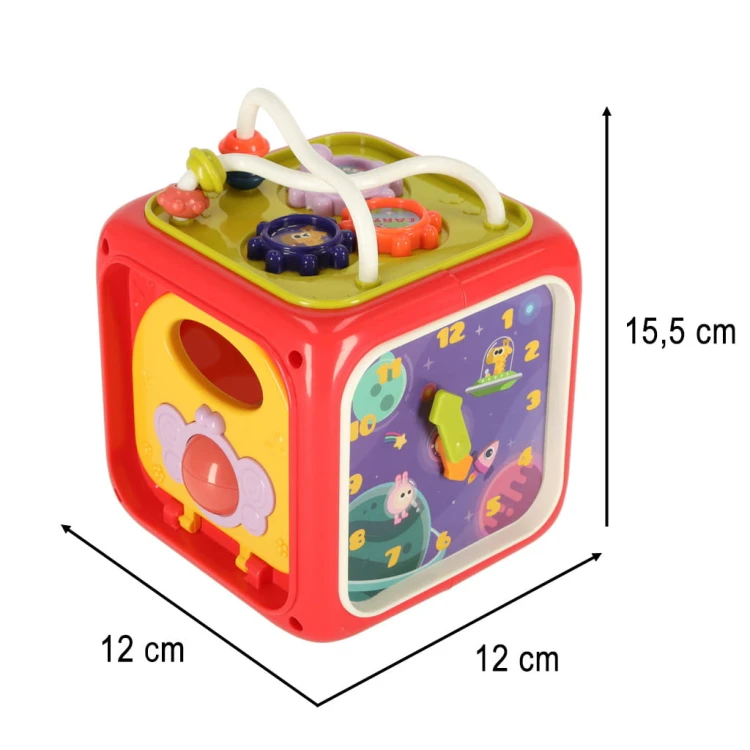 Sorter układanka kostka sensoryczna klocki edukacyjne Montessori 6w1