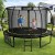 Trampolina Ogrodowa LEAN Z Siatką Wewnętrzną Czarno-Zielona 183CM 6FT
